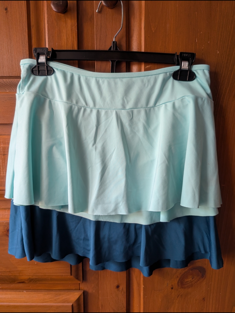 Lands' End Chlorine Resistant Swim Skirt Set Of Two, Girls Aqua & Navy